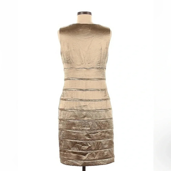 Eliza J | Gold Shimmer Metallic Party Formal Cocktail Dress Size 6 Small - Picture 2 of 2